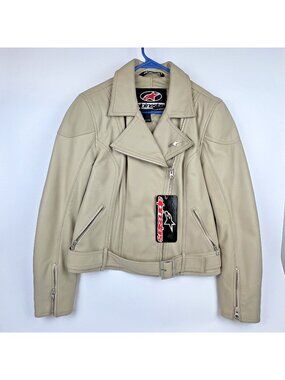 Alpinestars Holly Women’s Leather Motorcycle Jacket Cream Large NWT